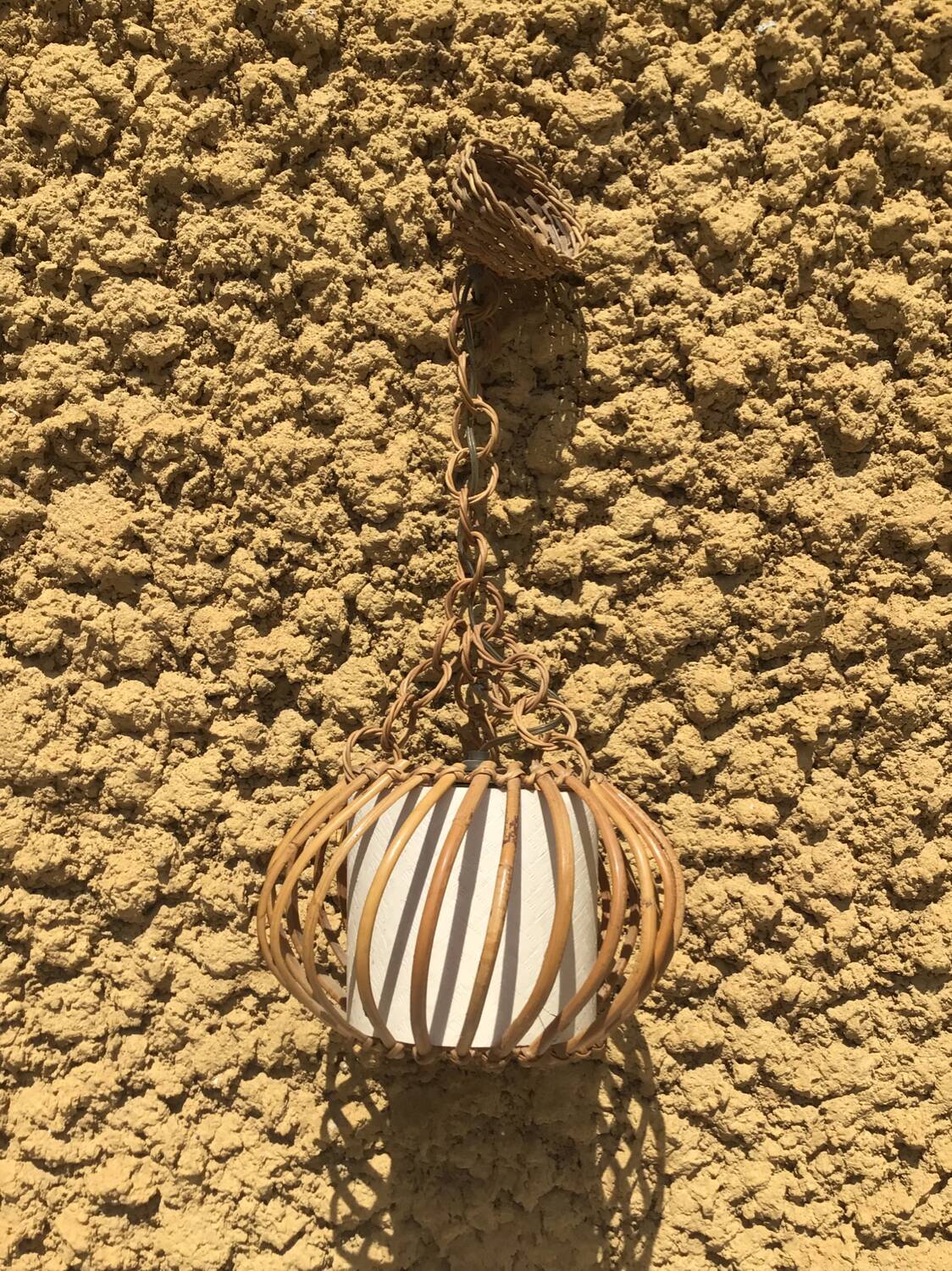 Vintage rattan pendant light