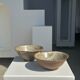 Duo of ceramic bowls interior glazed exterior matt raw earth