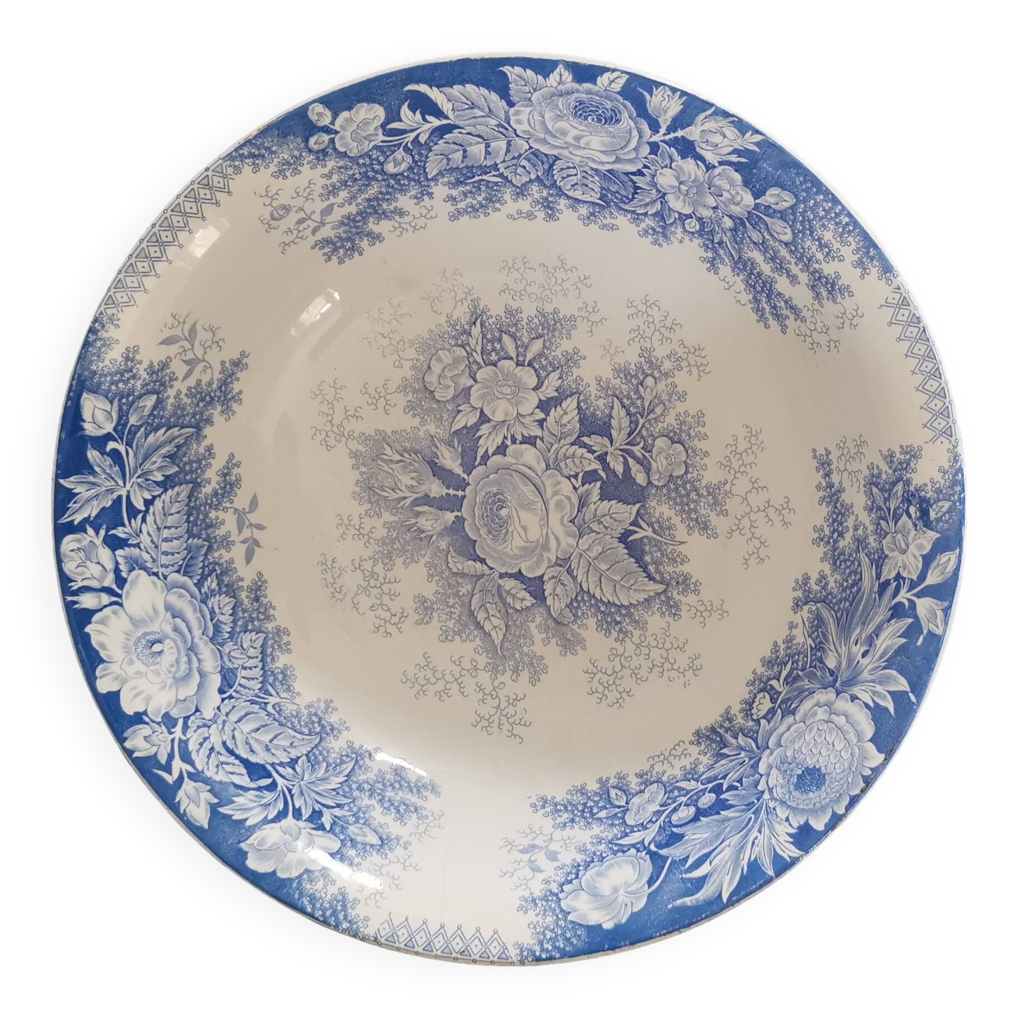 Iron earthenware salad bowl Sarreguemines U & C model "Jardinière"