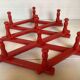 Red wood accordion coat rack