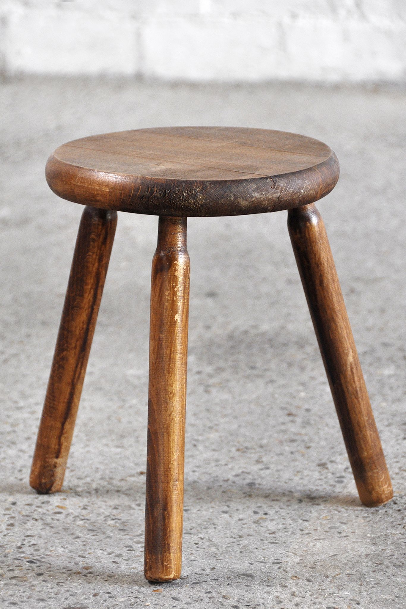 Tabouret tripode vintage, France, milieu du 20ème siècle