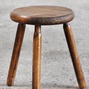 Tabouret tripode vintage, France, milieu du 20ème siècle