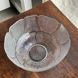 Very large vintage salad bowl with a stylised flower petal pattern H14.5