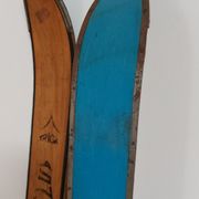 Old pair of vintage wooden skis Triga Club 185 cm