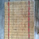 Rattan table with a red 50s
