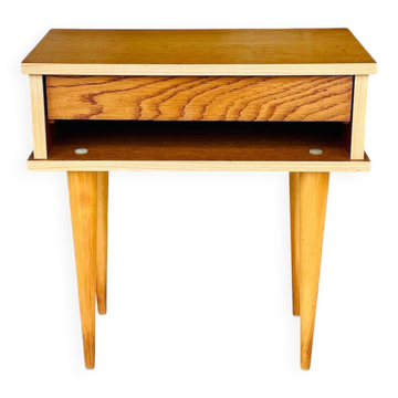 Vintage Scandinavian-style oak bedside table, circa 1960s/1970s