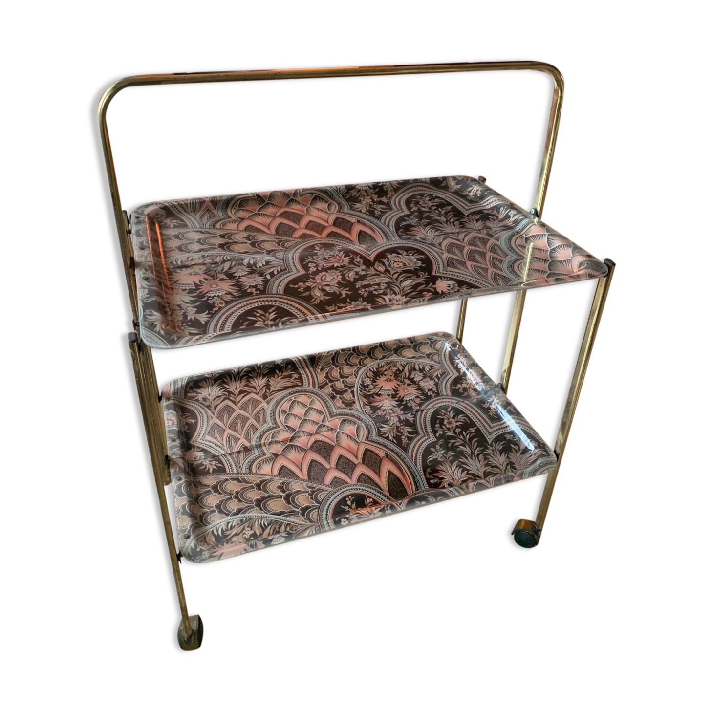 Folding service with wheels