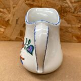 Antique Deshoulleres Deswarte Pitcher White Ceramic Painted Decor Vintage