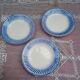 Assorted 8 old blue dessert plates