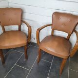 Paire de fauteuils bridge en skai