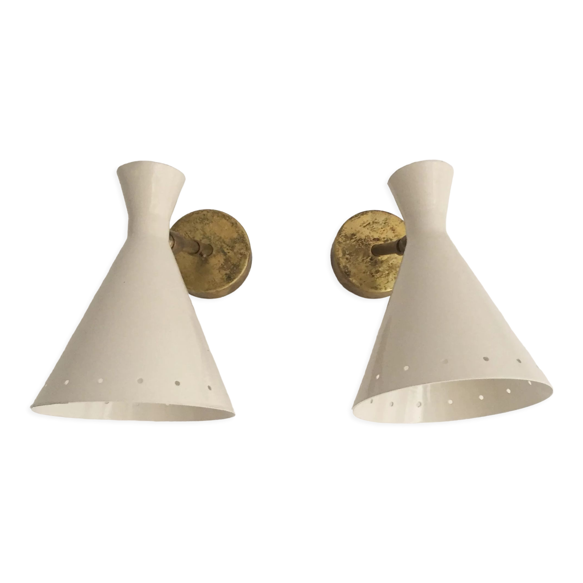 Pair of Italian design wall lamps 1950