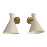 Pair of Italian design wall lamps 1950