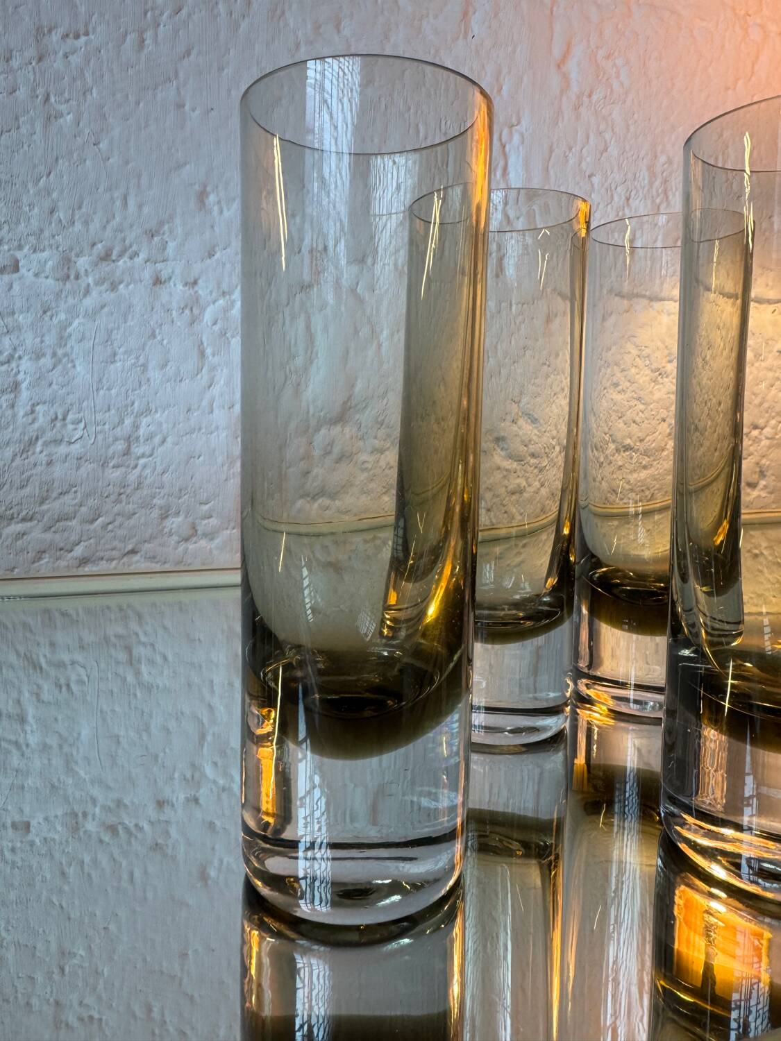 Smoked crystal water glass from the 1970s