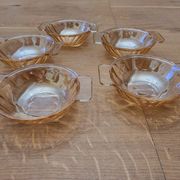 Huilor green cross glass bowls from the 1960s (sale x 5)
