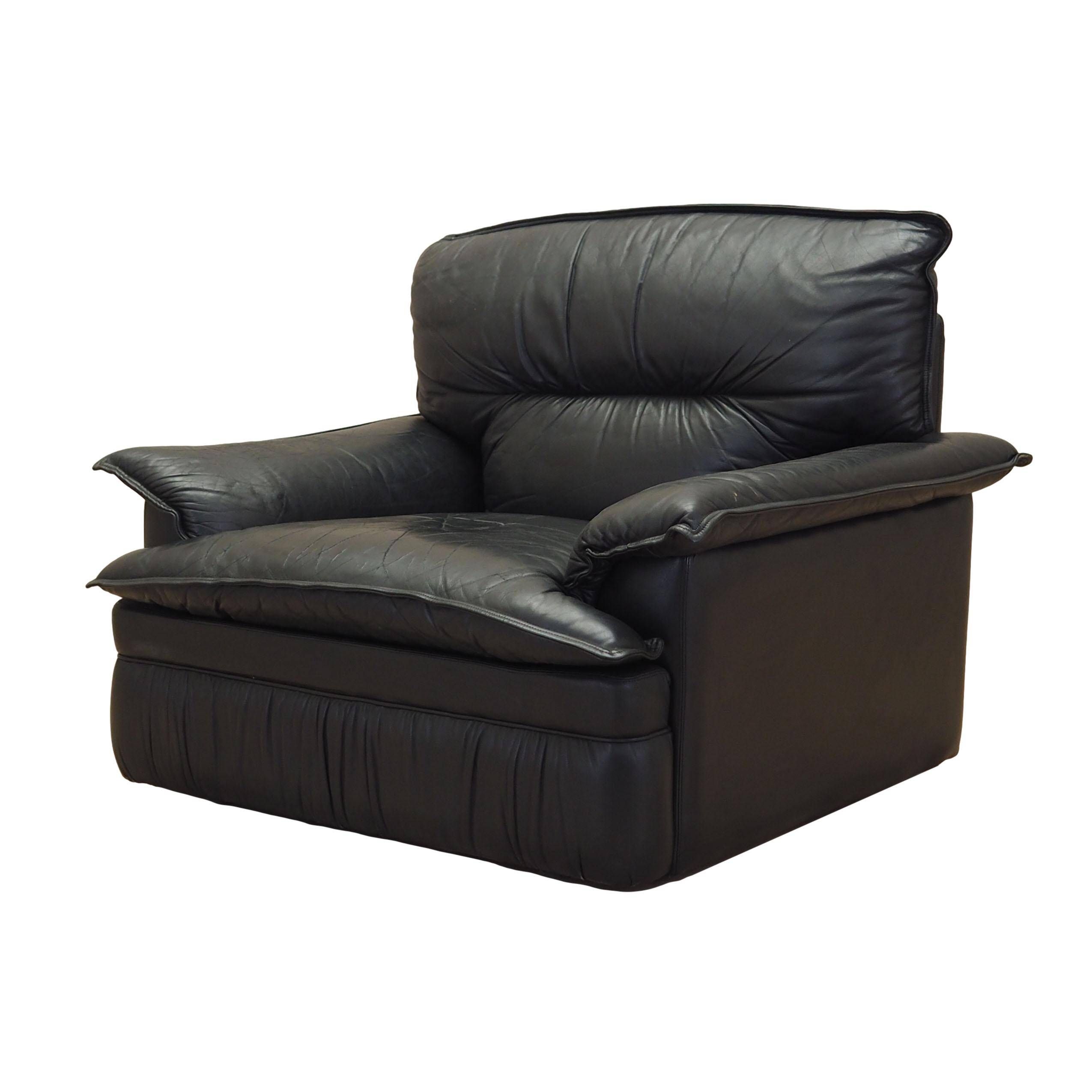 Leather armchair, Italian design, 1960s, production: Italy