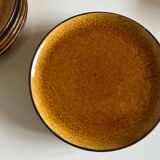 Set of 8 Dieulefit glazed earth plates workshop Mourre Milon 1970