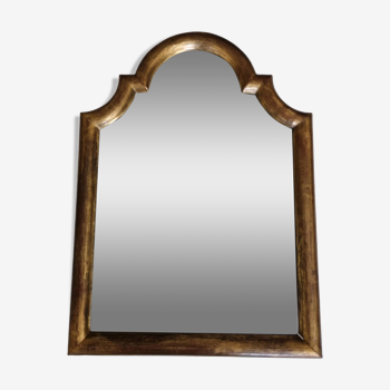 Stucco and wood fireplace mirror 53x38 cm