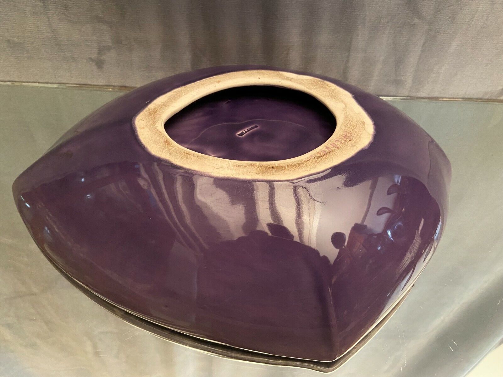 Sylized dish Vintage earthenware cut of Vallauris signed