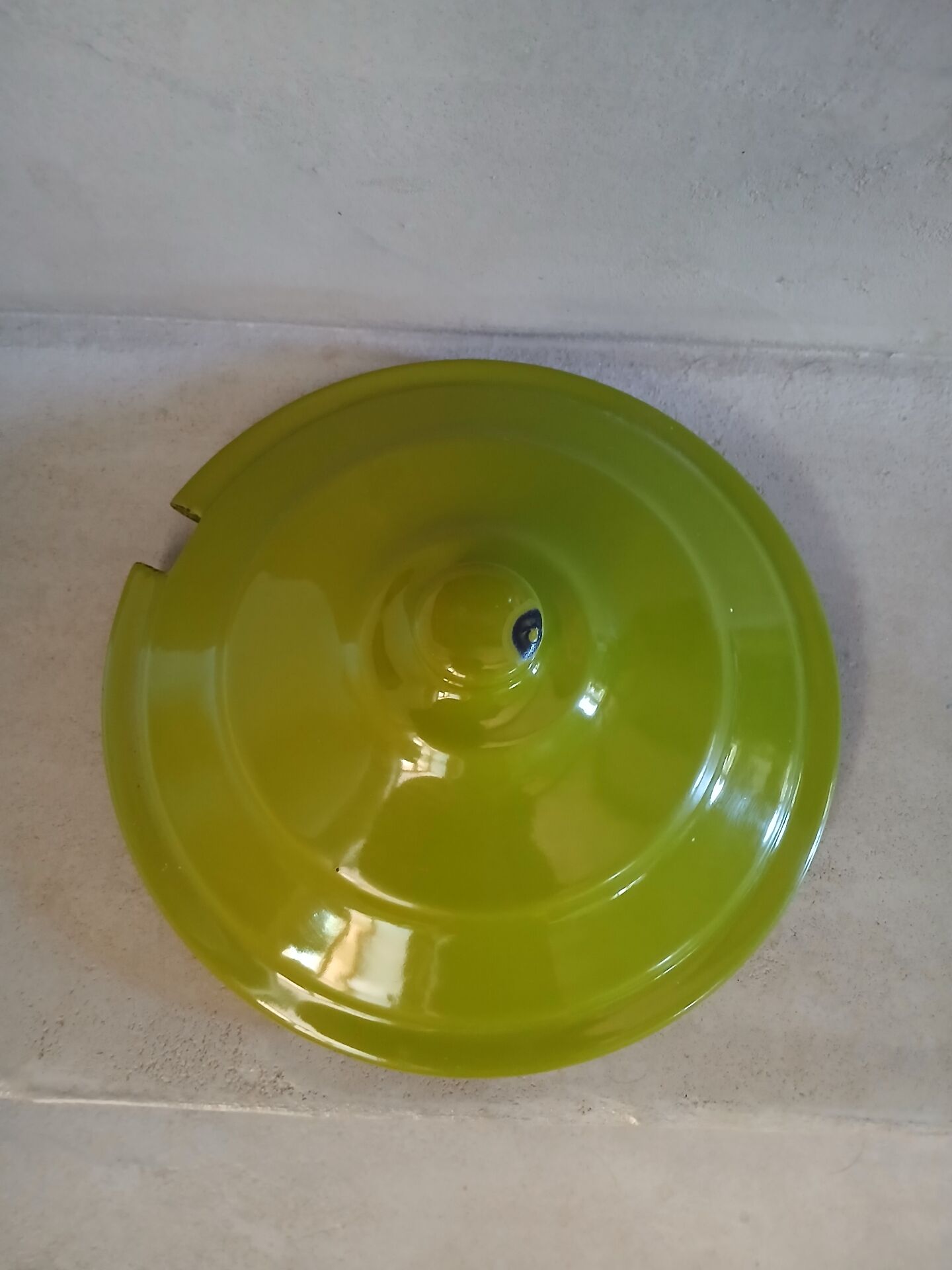 Vintage green enamelled tin soup tureen