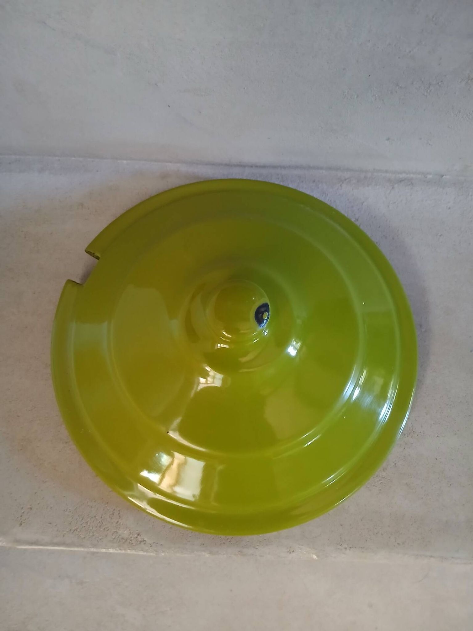 Vintage green enamelled tin soup tureen