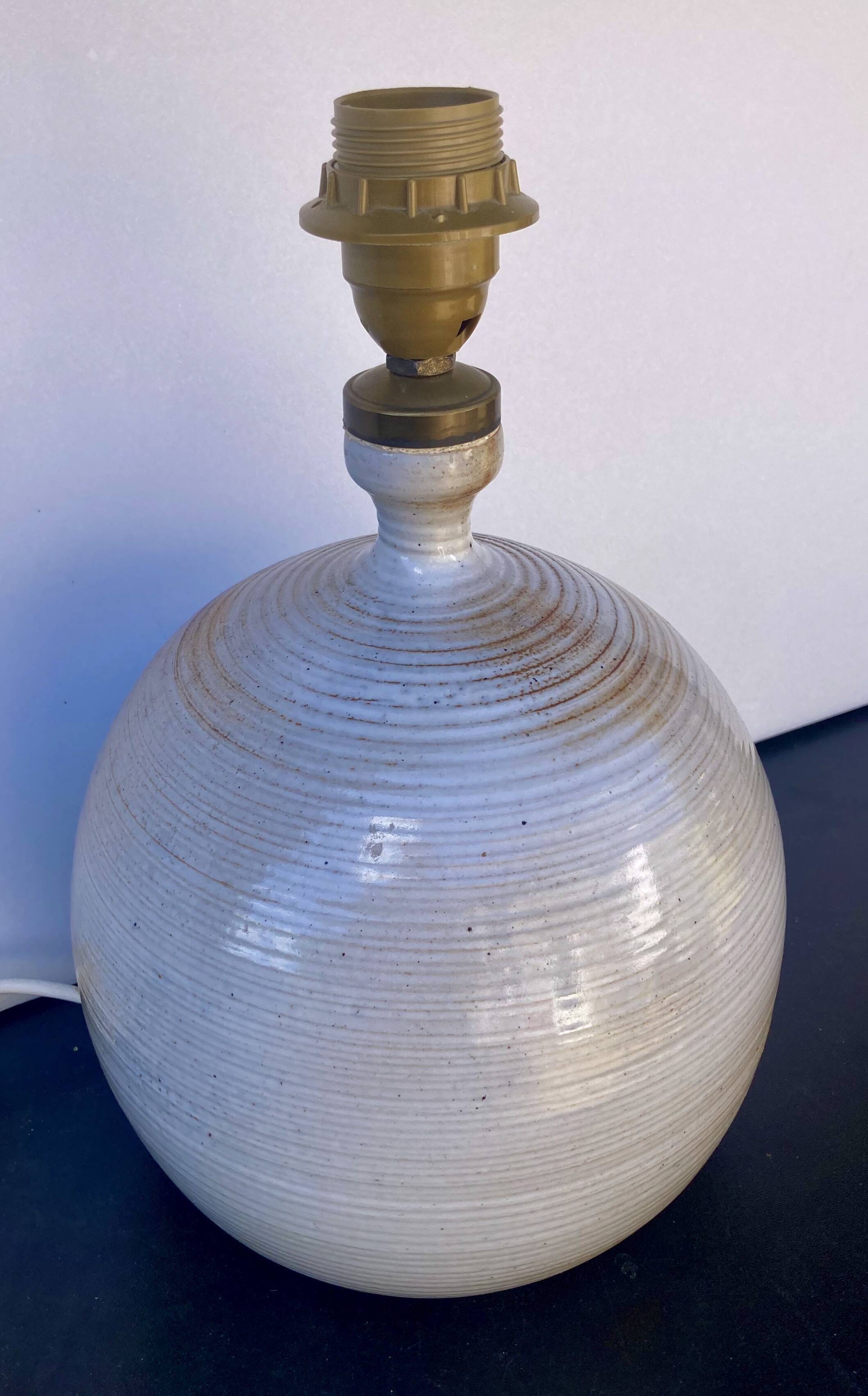 large stoneware lamp signed stoneware from Marais France