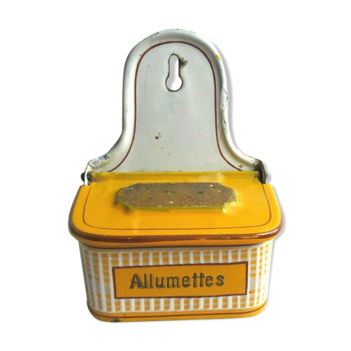 Pyrogen matchbox, Art Deco, enamelled sheet no coffee maker, signed BB