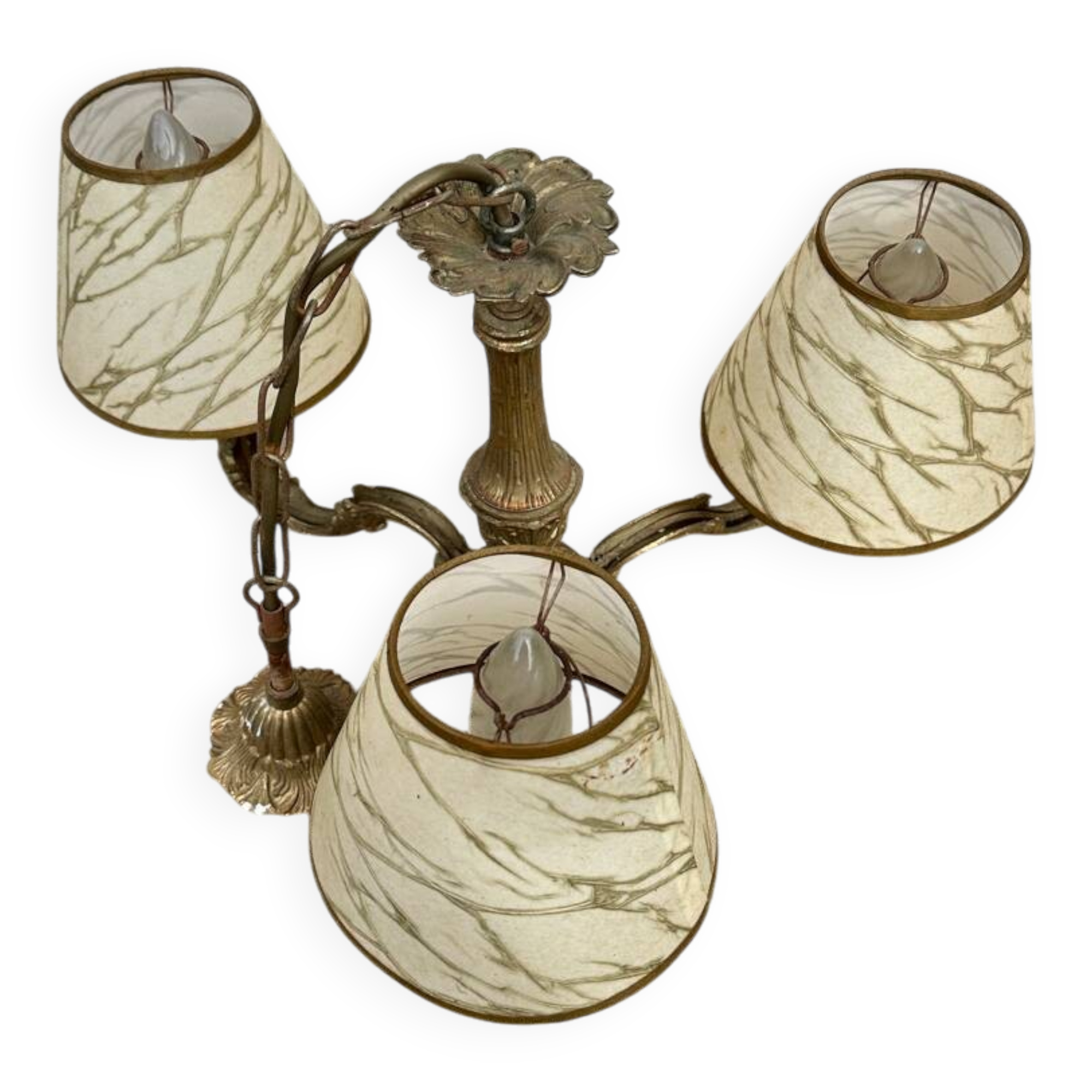 Antique Louis XV style chandelier in gilded bronze