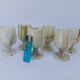 set of 6 small wine glasses in green alabaster stone