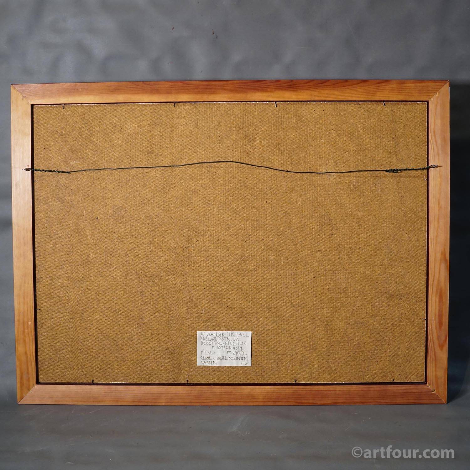 Impressionist oil painting of a garden, Alexander Michael 1996