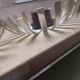 Chromed metal and plexiglass 3-lamp wall light, 1970 design