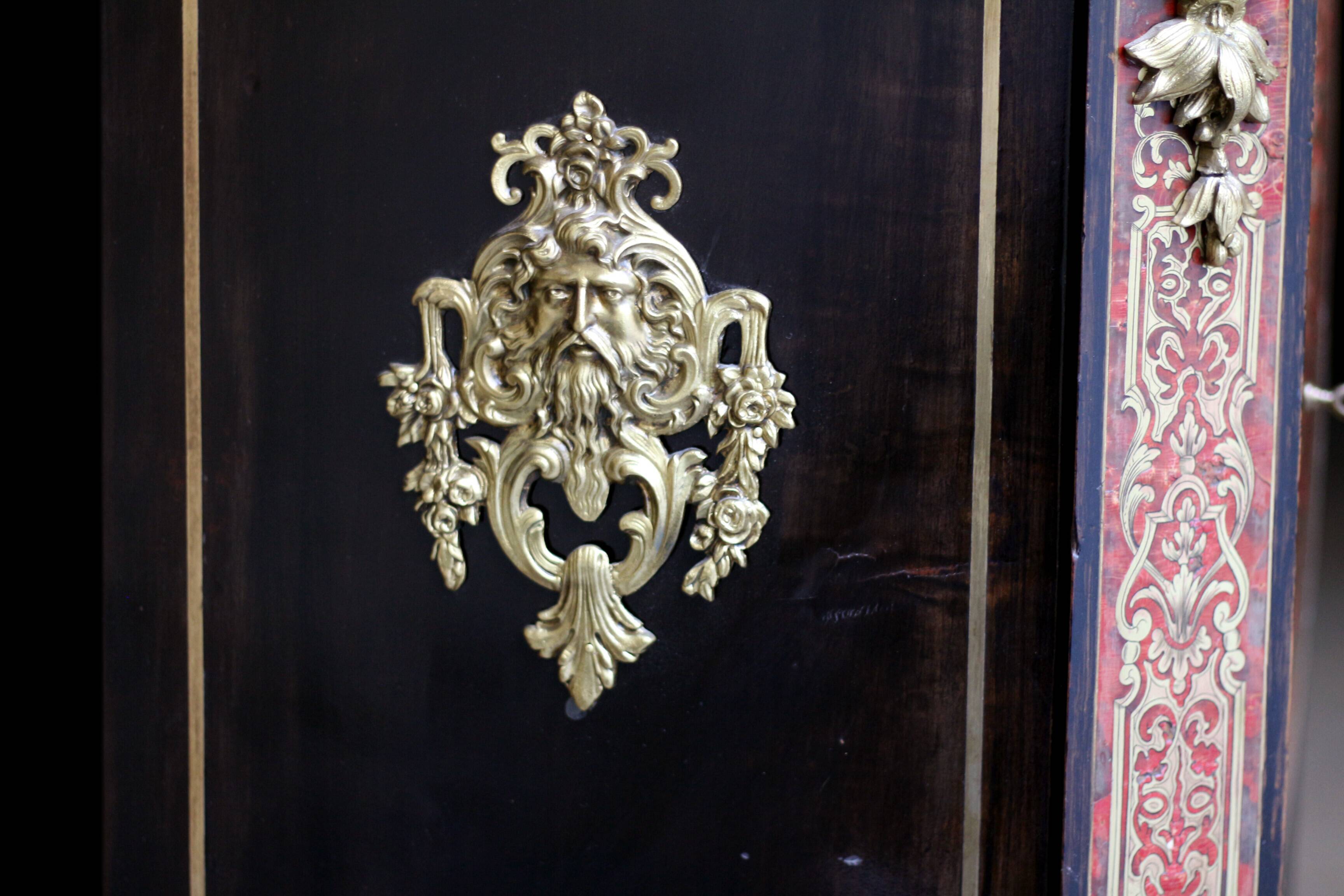 Napoleon III sideboard (late 19th century), marble, Boulle marquetry.