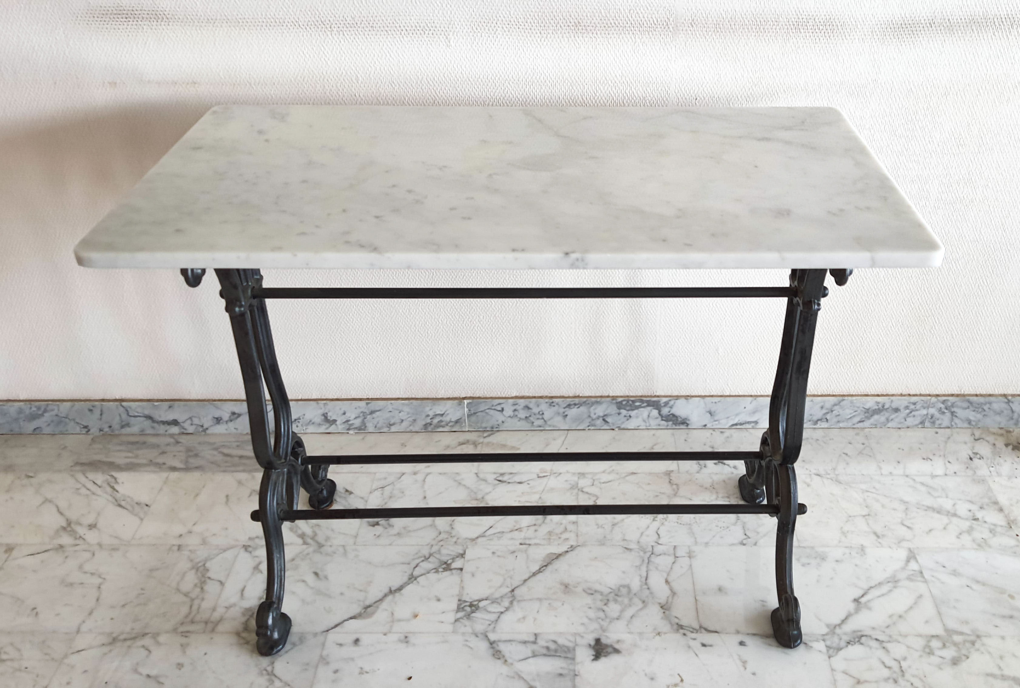 Bistro table white marble 4 pers