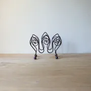 Wrought iron magazine rack, François Liguori for Studio Pescatore