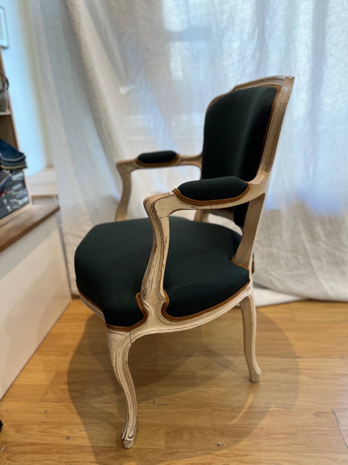 Pair of cabriolet armchairs