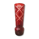 Vase en cristal de Bohême taillé