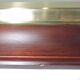 Square mirror mahogany and brass / vintage 60x60cm