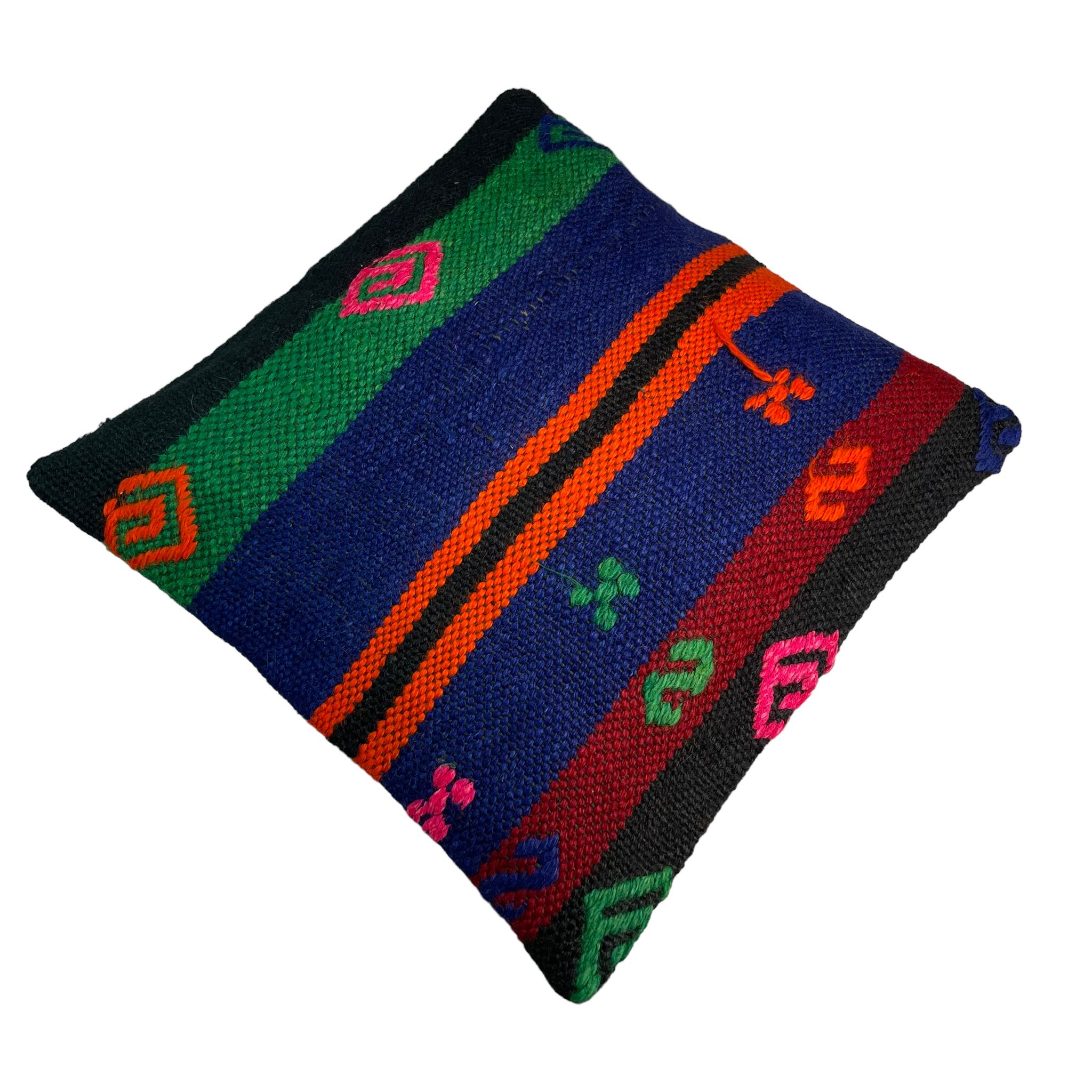 Housse de coussin en kilim turc vintage 40x40cm