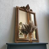 Miroir XIXe 117 x 94 cm fronton rocaille