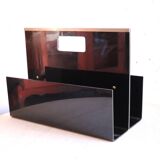 Porte revues 70's plexi noir Roche bobois