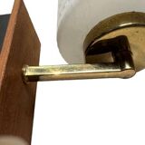 Pair of wood and glass wall sconces