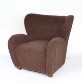 Terry fabric wing chair