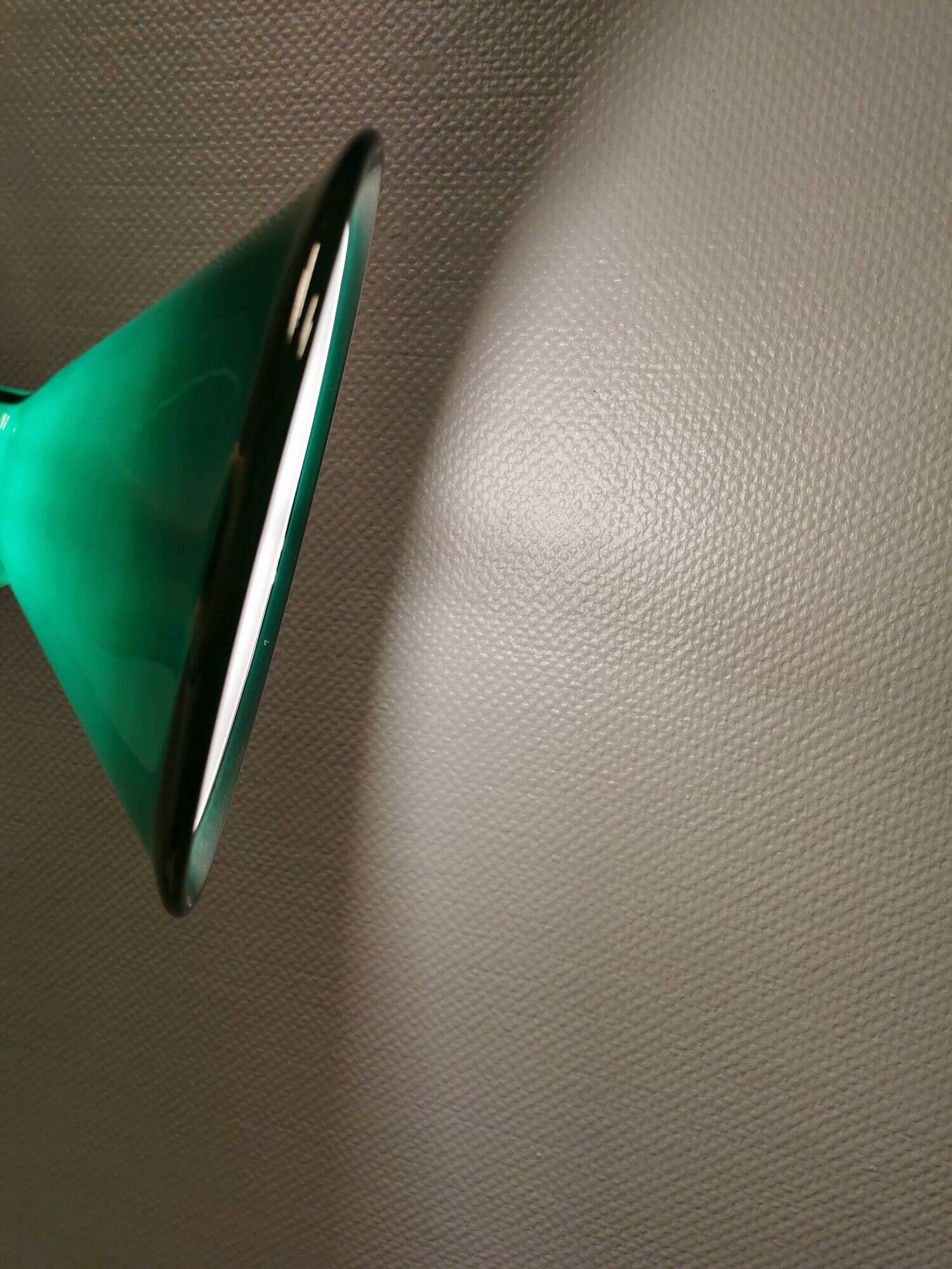 Green glass hanging lamp in double layer glass. Designed by Michael Bang for Holmegaard Denmark 1972