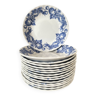 Assiettes creuses en porcelaine anglaise  fruit Wood & Sons