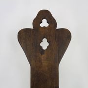 Brutalist tripod chair in raw wood. Solid wood chair. 1960s.