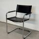 Bauhaus cantilever chair – black leather & chrome (unsigned)