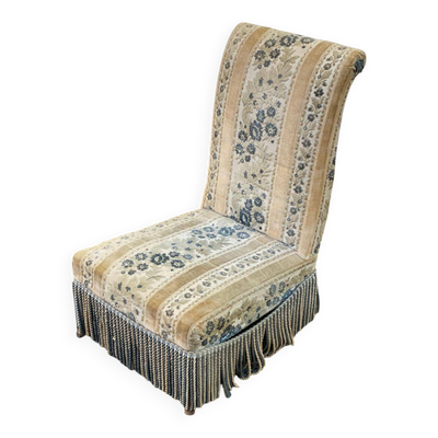 Chauffeuse vintage Napoléon velours beige