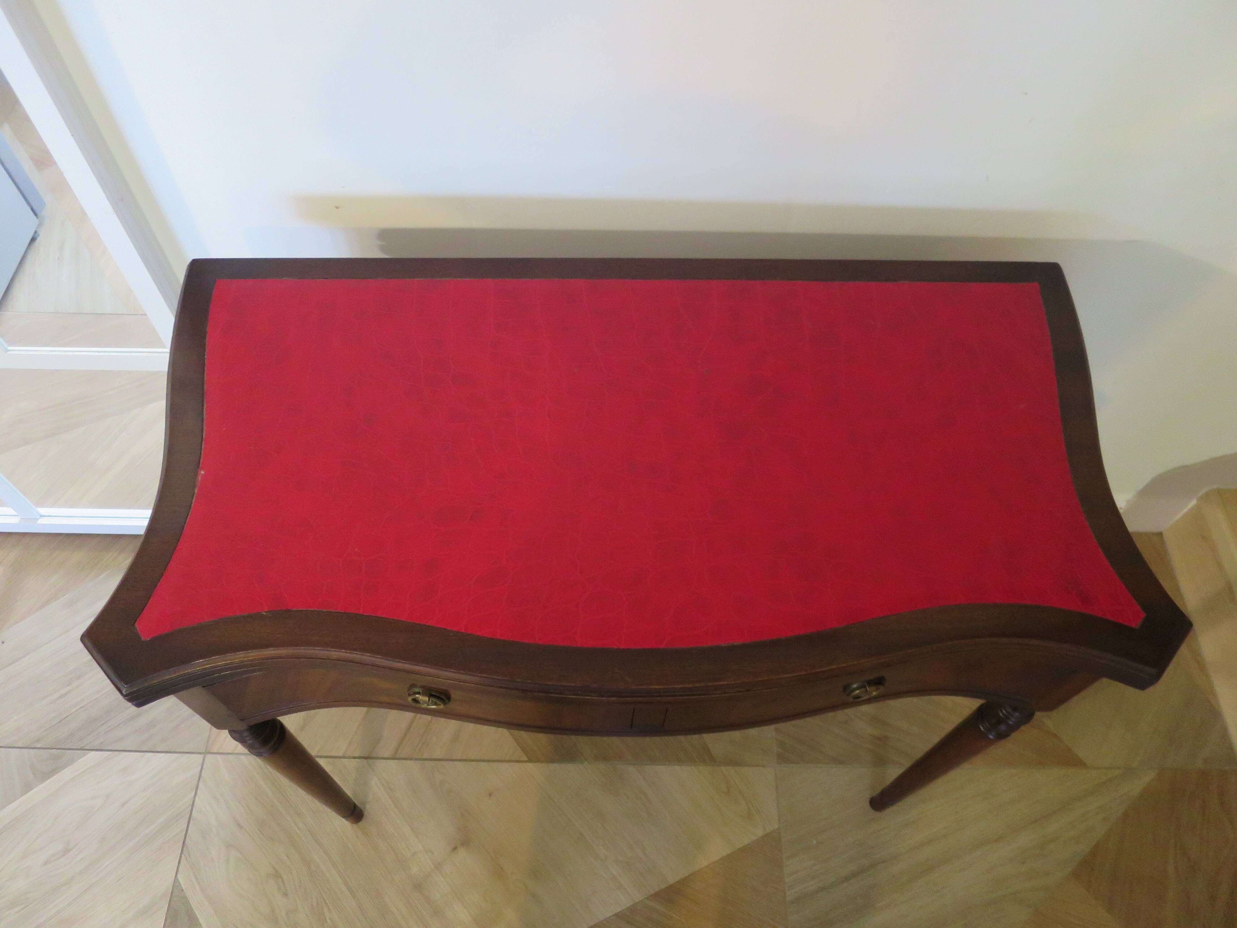 Table d’appoint extensible -Bureau-Années 80-Louis XV-teinte acajou