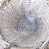 Wicker pot cover with handles