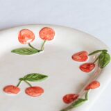 Old cake dish in cherry slip