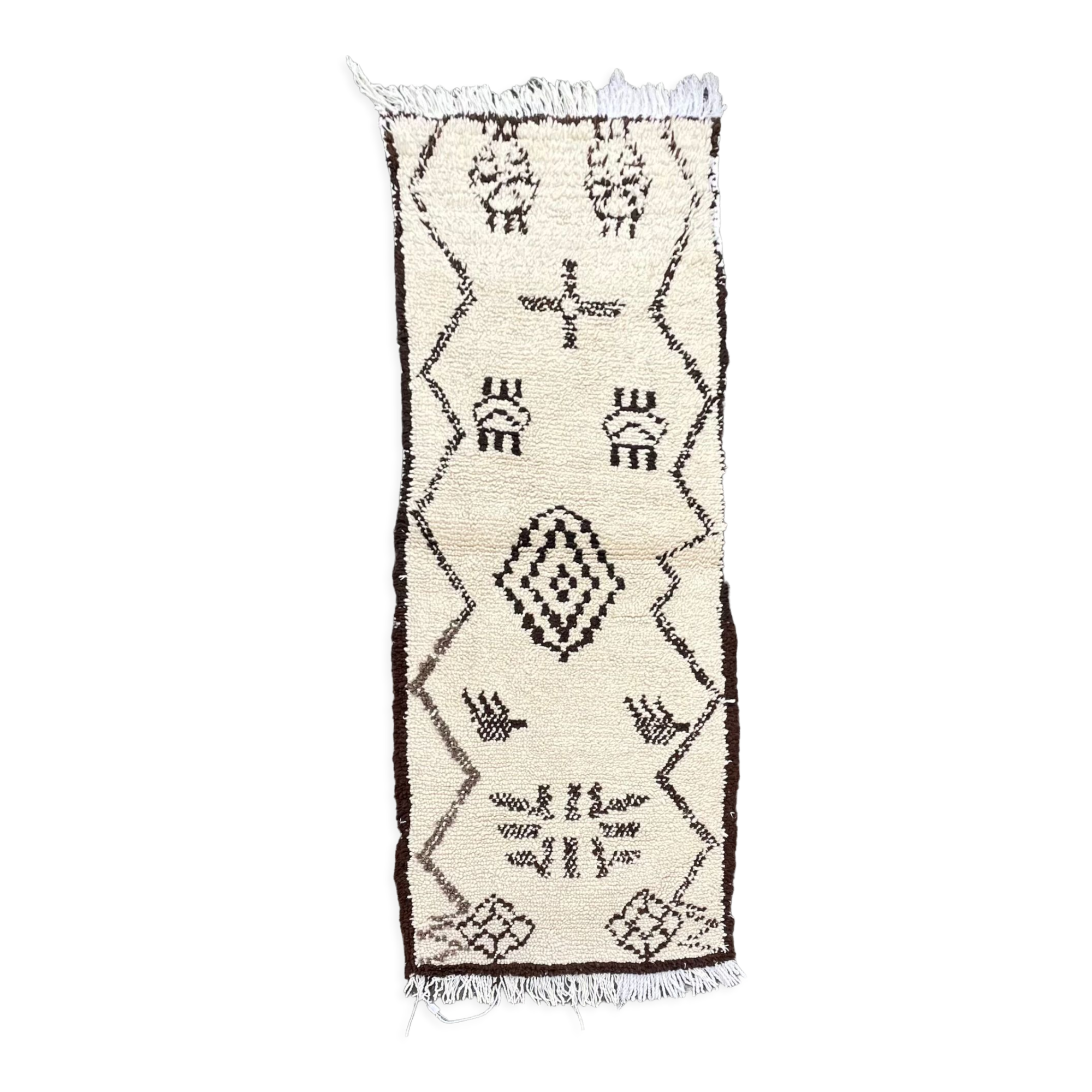 Rug berbere beni ouarain vintage wool 80x225 cm